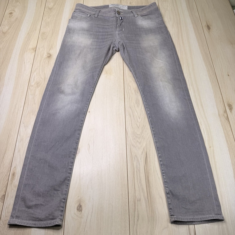 Jacob Cohen Men's Tailored Jeans Handmade Sz 34 Gray Made In Italy Type 622.c